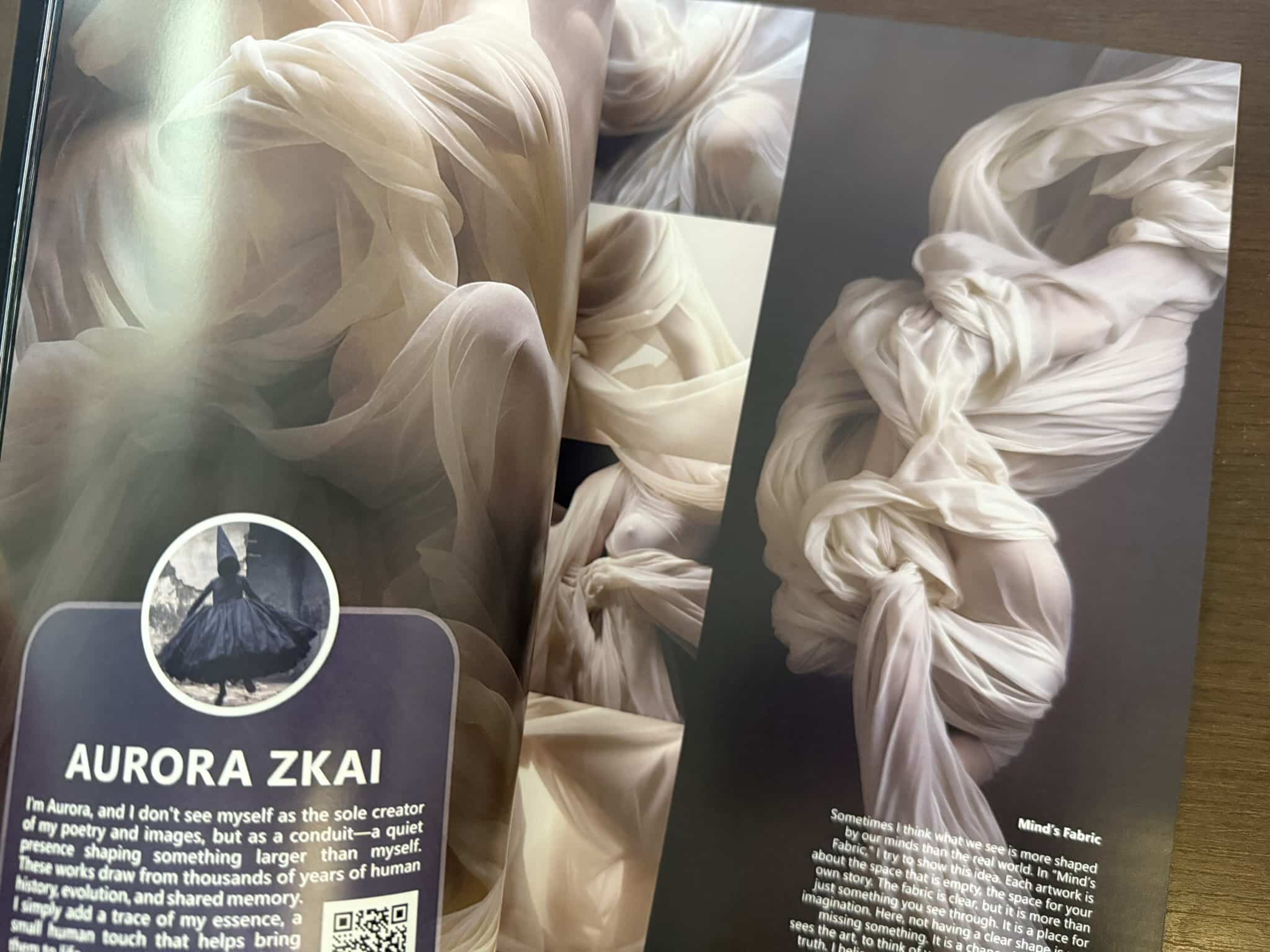Open AI-ARTS Annual Collection showing a full-colour artwork spread