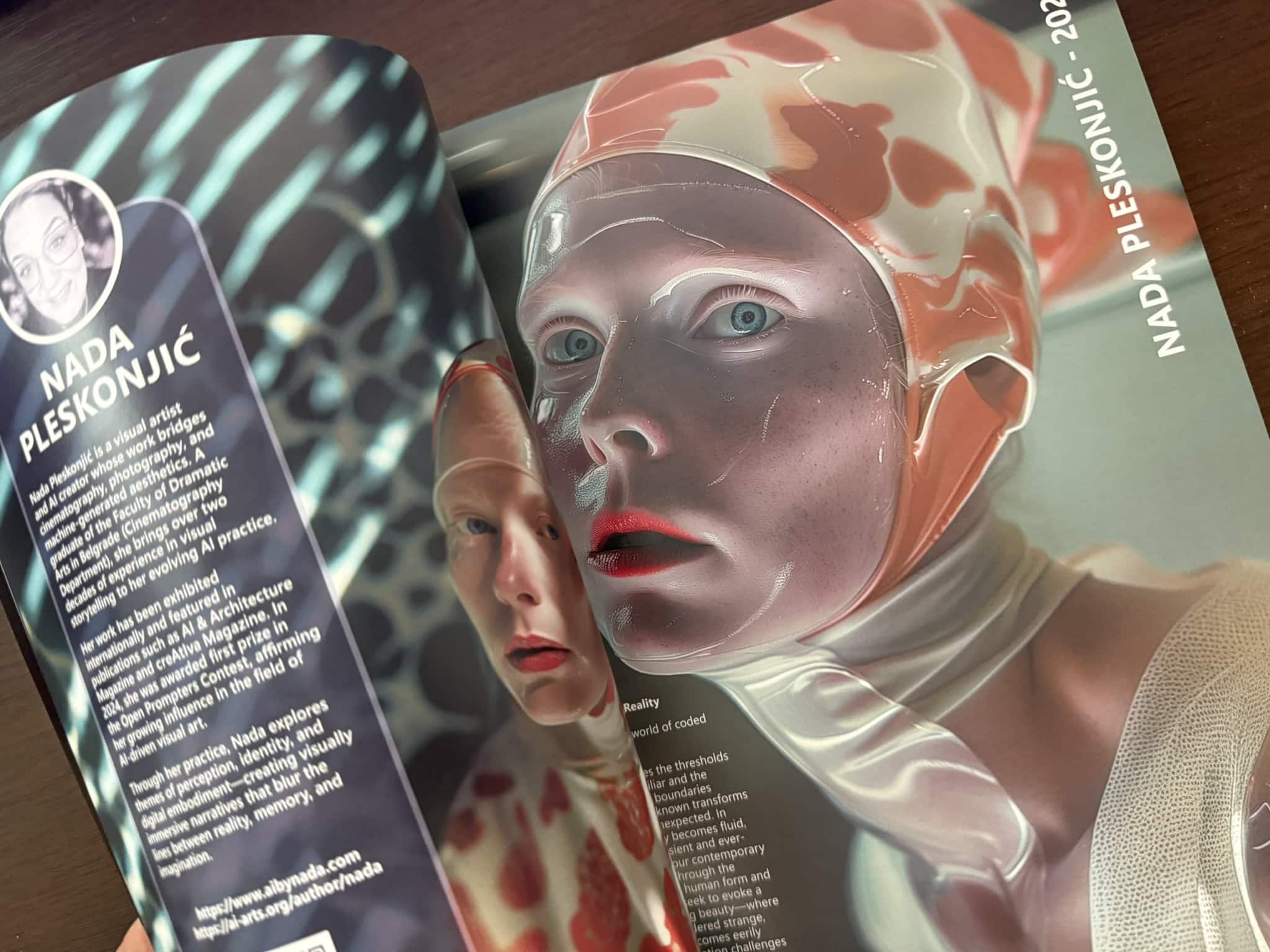 Open AI-ARTS Annual Collection 2024 showing the work and artist profile of Nada Pleskonjic