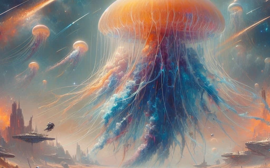 Space war of the jellyfish