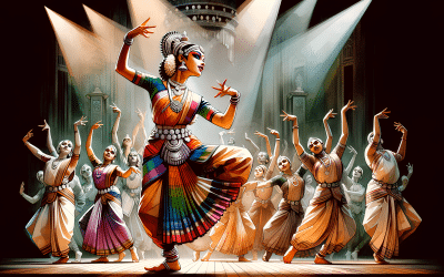 Bharatanatyam Performance Art: A Fusion of Art Styles in Watercolors